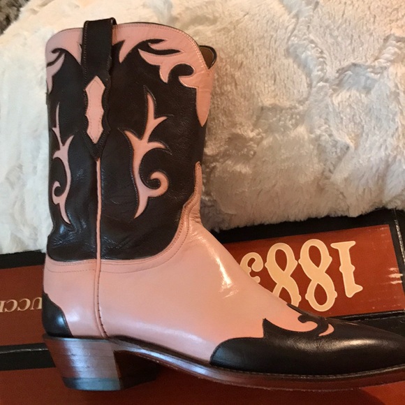 LUCCHESE 1883 Shoes - LUCCHESE 1883 GOAT LEATHER BOOTS BROWN & PINK